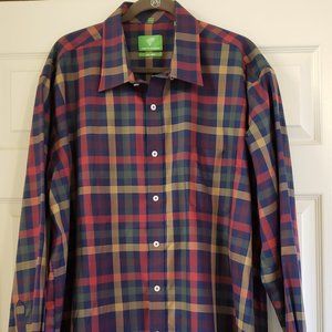 Men's 2 XLT Small Plaid Dress Shirt
